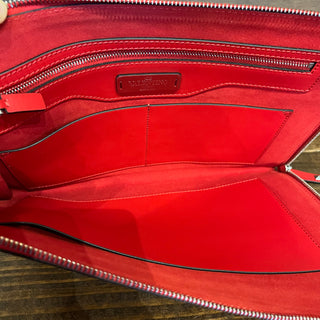 VALENTINO Smooth Calfskin VLTN Printed Pouch Clutch