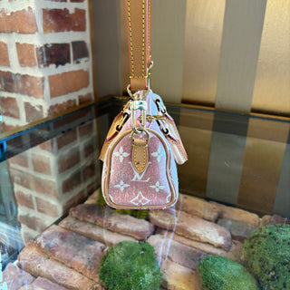 LOUIS VUITTON Pink Monogram Denim Nano Speedy