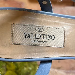 VALENTINO  Blue Leather Rockstud City Sandals SZ 36 (US 6)