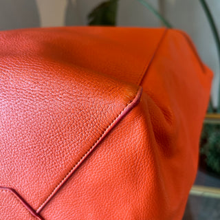 CELINE Horizontal Cabas Orange Grained Calfskin Shopping Tote Bag