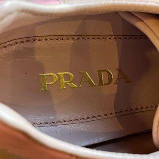 PRADA Pink Leather Low Top Sneakers SZ 37.5 (US 7.5)