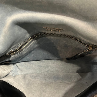 PRADA Etiquette Black Glace Calfskin Studded Flap Crossbody Bag