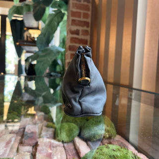 PRADA Gray Nylon Ruffle Cosmetic Pouch