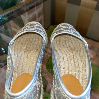 GUCCI Metallic Silver Espadrilles SZ 36.5