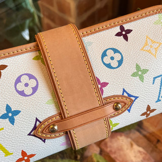 LOUIS VUITTON Shirley Pochette White Multicolor Monogram Canvas Clutch