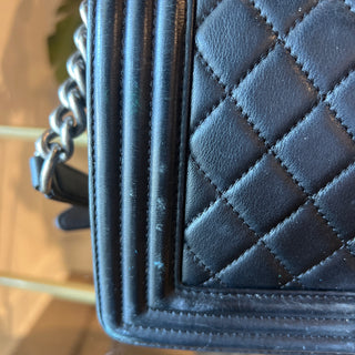 CHANEL Lambskin Quilted Medium Boy Flap Black