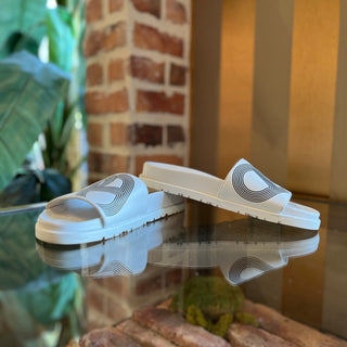 HERMES Biarritz White Leather Slides SZ 39 (US 9)