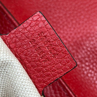 GUCCI Soho Disco Flap Medium Red Pebbled Calfskin Crossbody Bag