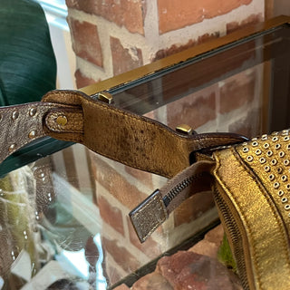 GUCCI Pelham Gold Leather Sudded Hobo Bag