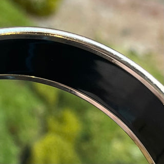 HERMES Silver Rim Coup De Fouet Enamel Bangle