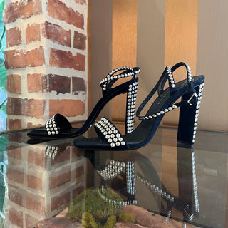GIUSEPPE ZANOTTI Black Suede Stud Sandals SZ 40 (US 10)