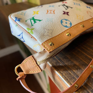 LOUIS VUITTON Takashi Murakami Pochette Accessories White Monogram Multicolor Shoulder Bag