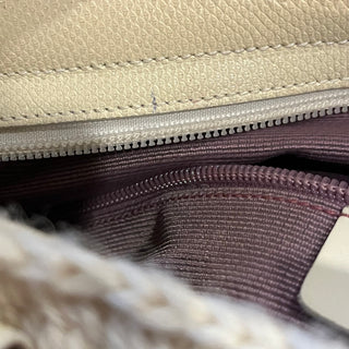 FERRAGAMO Marisa Cream Crochet Shoulder Bag