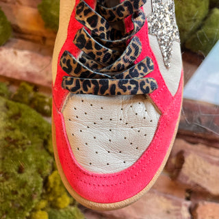 GOLDEN GOOSE Ballstar White Leather Pink Suede Sneakers SZ 39 (US 9)
