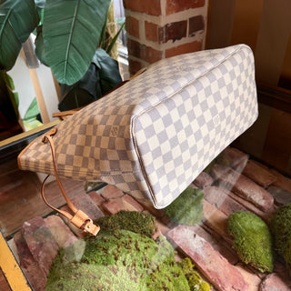 LOUIS VUITTON Neverfull MM Damier Azur Canvas Tote Bag