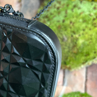 DIOR Lady Dior Call in Black Calfskin Cannage Diamond Phone Crossbody