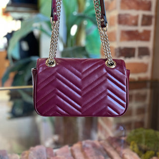 GUCCI GG Marmont Medium Rosso Ancora Red Leather Shoulder Bag