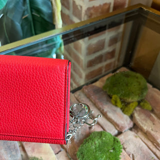 DIOR Diorissimo Red Bullcalf Leather Envelope Flap Wallet