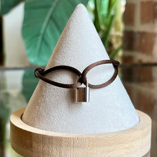 LOUIS VUITTON x Virgil Abloh Sterling Silver Brown Lockit Bracelet