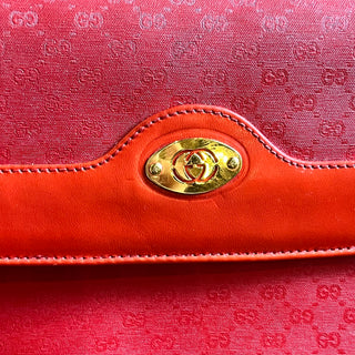 GUCCI Red Micro GG Canvas Vintage Crossbody Bag