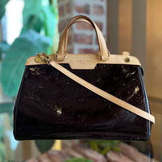 LOUIS VUITTON  Brea PM Amarante Monogram Vernis Satchel Bag