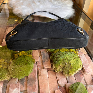 GUCCI Abbey D-Ring Black GG Canvas Tote