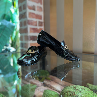 FERRAGAMO Black Patent Leather Mules SZ 8