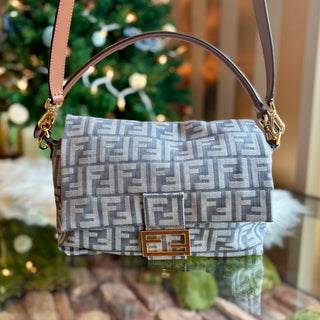 FENDI Denim FF Jacquard Mamma Baguette
