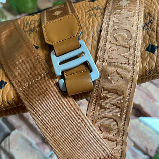 MCM Tan Visetos Monogram Canvas Belt Bag