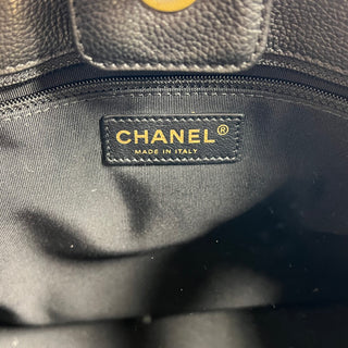 CHANEL Cerf Executive Black Caviar Shopper Tote Bag