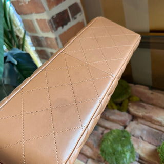 CHANEL Classic Jumbo Double Flap Camel Quilted Lambskin Shoulder Bag