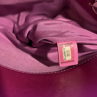 CHANEL Bowling Magenta Quilted Patent Leather Shoulder Bag