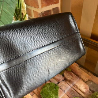 LOUIS VUITTON Speedy 30 Black Epi Leather Satchel Bag