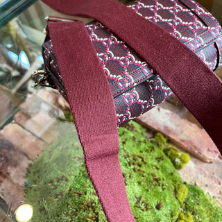 GUCCI Super Mini GG Shadow Monogram Red Shoulder Bag