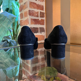 GUCCI Kid Scamosciato Black Suede Kitten Heels SZ 39.5 (US 9.5)