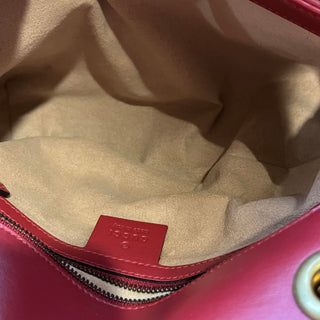 GUCCI GG Marmont Red Matelassé Calfskin Leather Shoulder Bag
