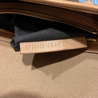 FENDI Baguette FF Embroidered Vitello Canvas Shoulder Bag