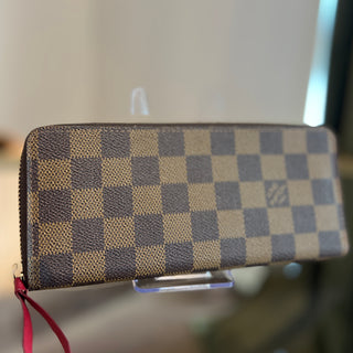 LOUIS VUITTON Clémence Damier Ebene Red Canvas Wallet