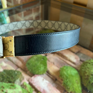 GUCCI Supreme Black GG Canvas Reversible Belt 80/32(4US)