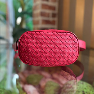BOTTEGA VENETA Red Nappa Intrecciato Belt Bag