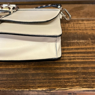 PRADA Small Elektra White Saffiano City Calfskin Studded Crossbody Bag