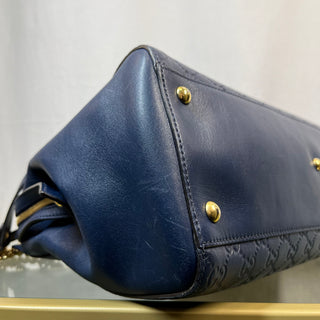 GUCCI Guccissima Large Chain Blue Shoulder Bag