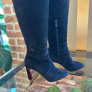 LOUBOUTIN Miss Z Botta 100 Suede Knee-High Boots 37.5