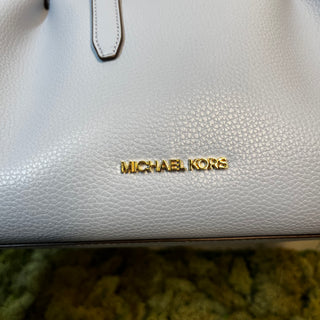 MICHAEL KORS Emilia Large Blue Pebbled Leather Tote Bag