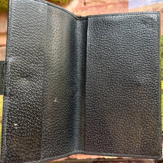 GUCCI Black GG Canvas Push Snap Checkbook