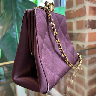 CHANEL Silk Plum Colored Evening Bag TS3561