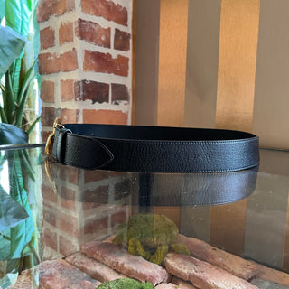 GUCCI GG Wide Marmont Black Textured Leather Belt SZ 90/36