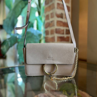 CHLOE Faye Small Suede Calfskin Shoulder Bag
