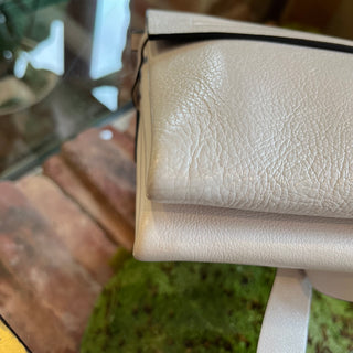 VALENTINO GARAVANI Buffalo VRing Small White Grained Calfskin Crossbody