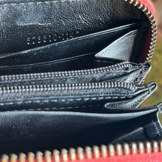 GUCCI Vintage Effect Calfskin Matelasse Diagonal Torchon GG Marmont Zip Around Wallet
